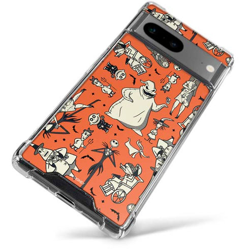 Disney The Nightmare Before Christmas Character Pattern print Google Pixel 7a Clear Case